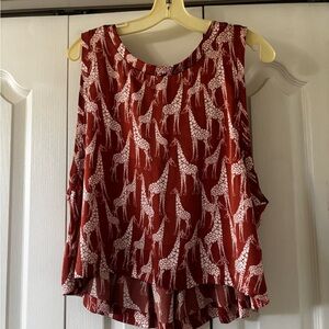 Free People Hi-Lo Giraffe Print Sleeveless Top